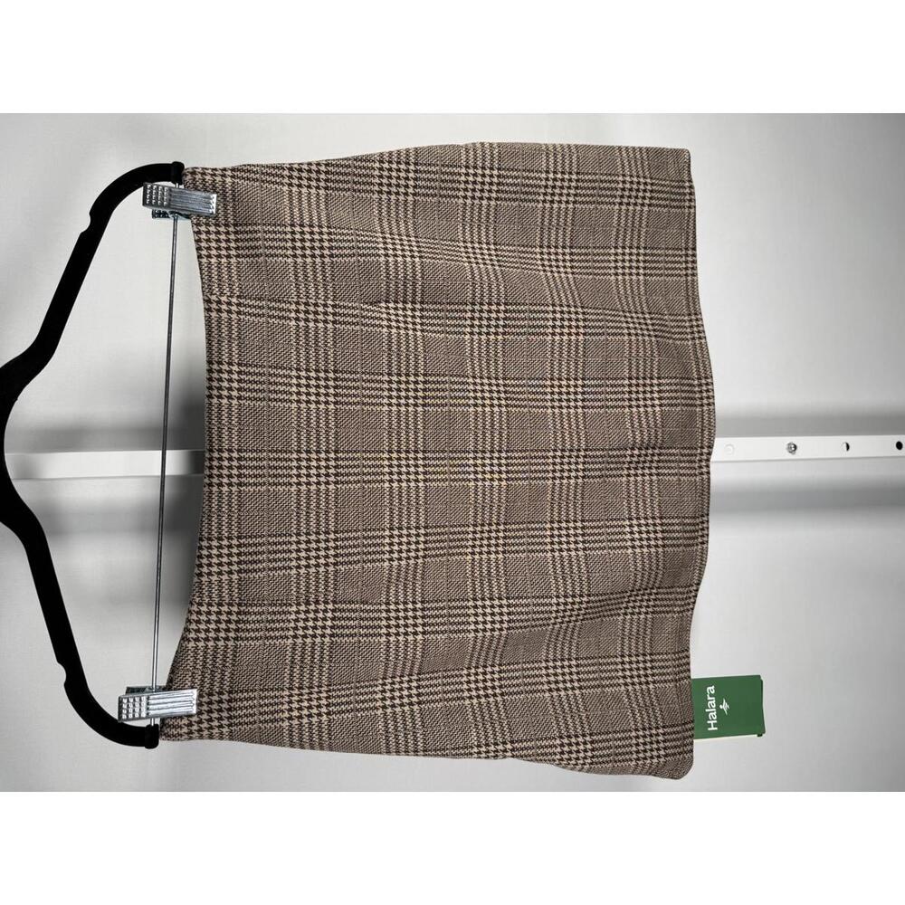 NWT Halara High Waisted 2-in-1 Houndstooth Plaid Mini Work Skirt Brown Plaid L - Picture 7 of 11
